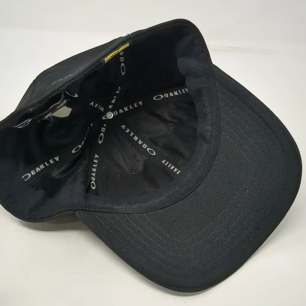 Oakley Baseball Cap Black M Performance Flex Carbon Fiber Icon Curved Brim hat